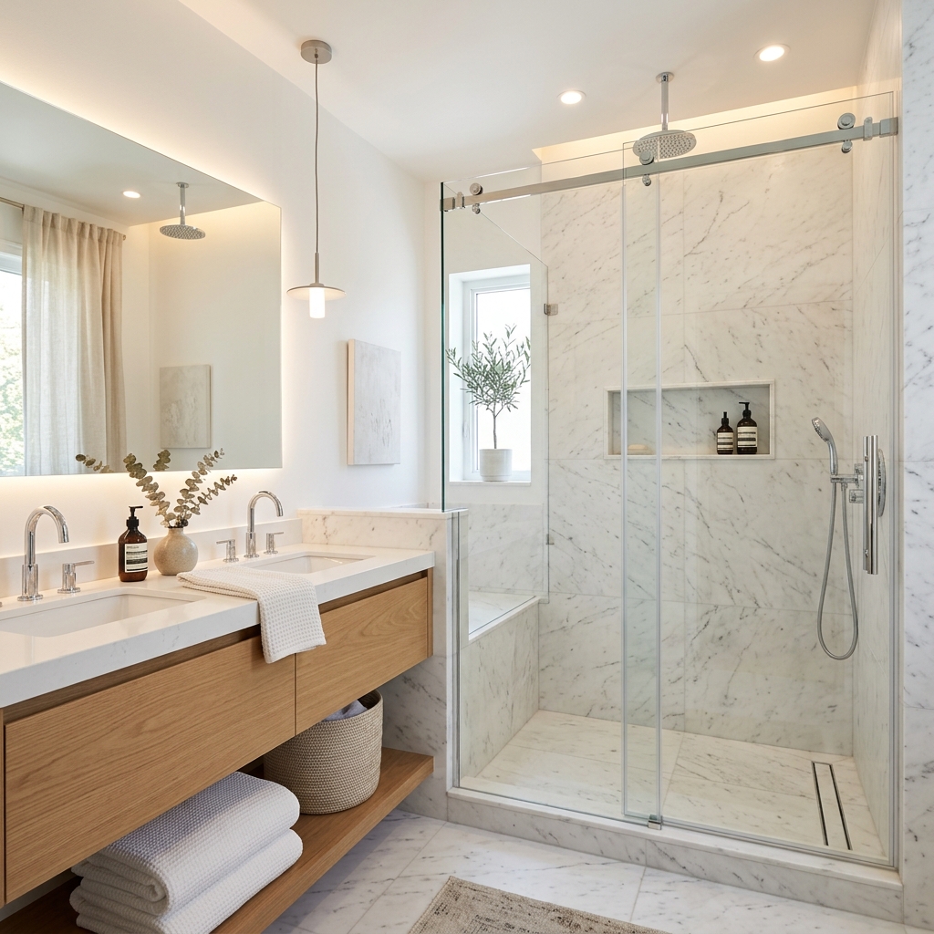 Premium shower glass installation